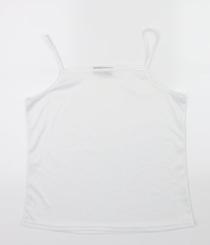 Womens UK Size XL BASSINI White Camisole T-Shirt