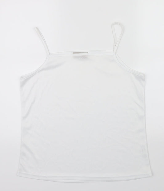 Womens UK Size XL BASSINI White Camisole T-Shirt