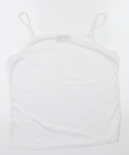 Womens UK Size XL BASSINI White Camisole T-Shirt