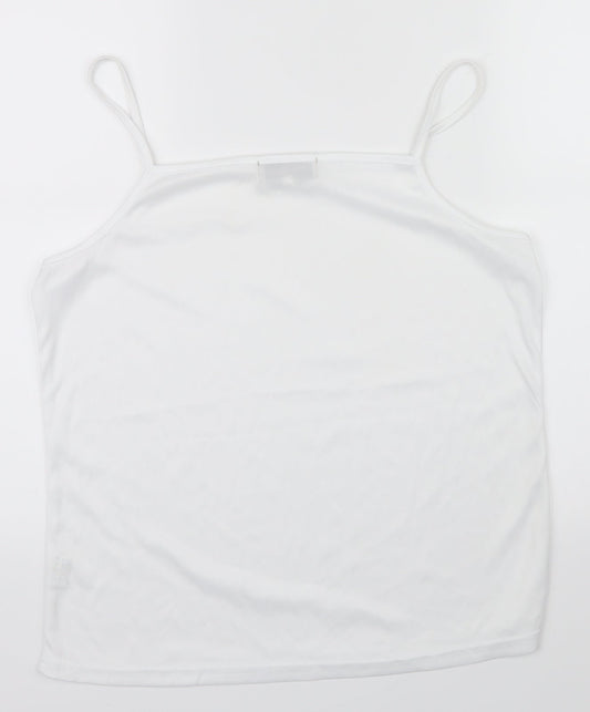 Womens UK Size XL BASSINI White Camisole T-Shirt