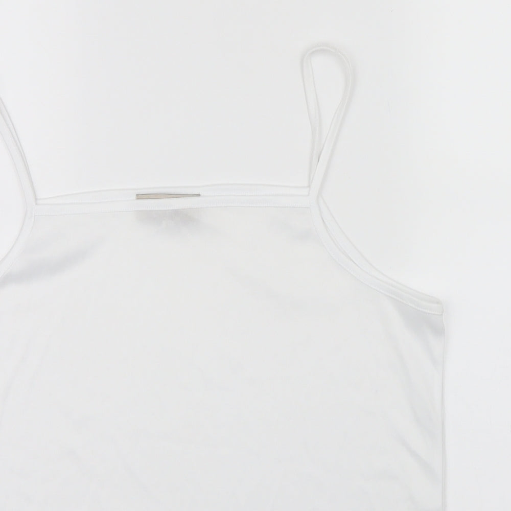 Womens UK Size XL BASSINI White Camisole T-Shirt