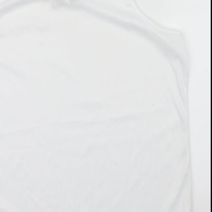 Womens UK Size XL BASSINI White Camisole T-Shirt