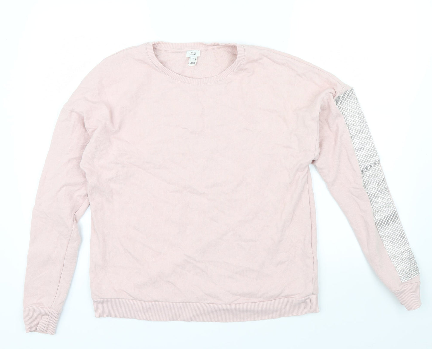 River Island Womens Pink   Pullover Jumper Size XS  - Rhinestone detail