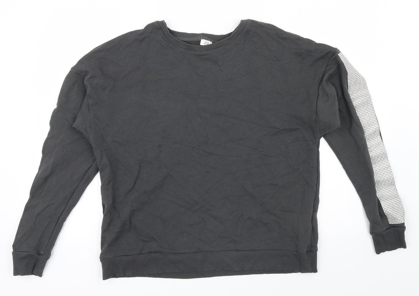 River Island Womens Grey   Pullover Jumper Size S  - Rhinestone detail