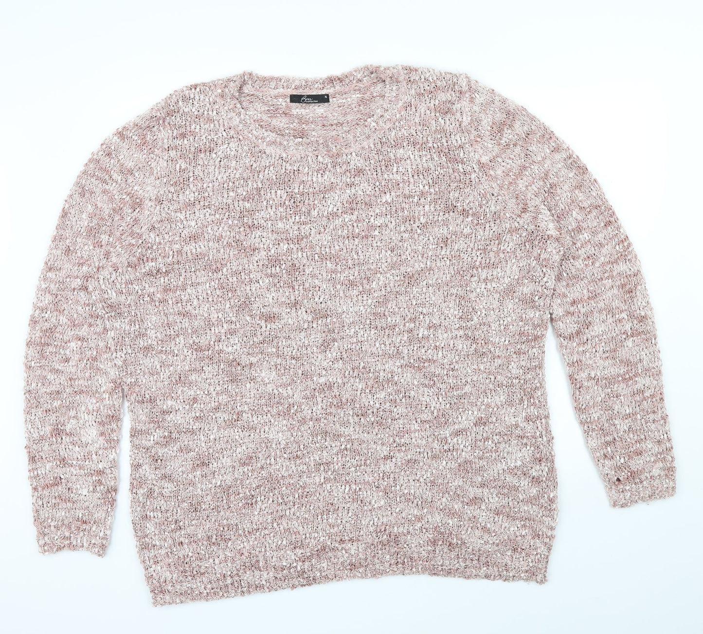 Bm collection Womens Pink   Henley Jumper Size XL  - sequin