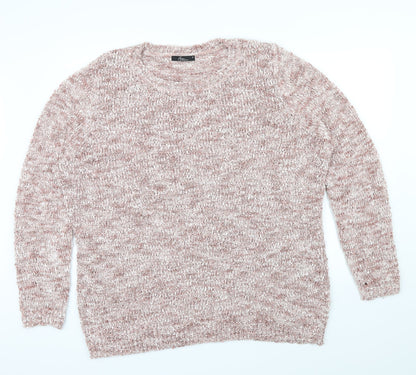 Bm collection Womens Pink   Henley Jumper Size XL  - sequin