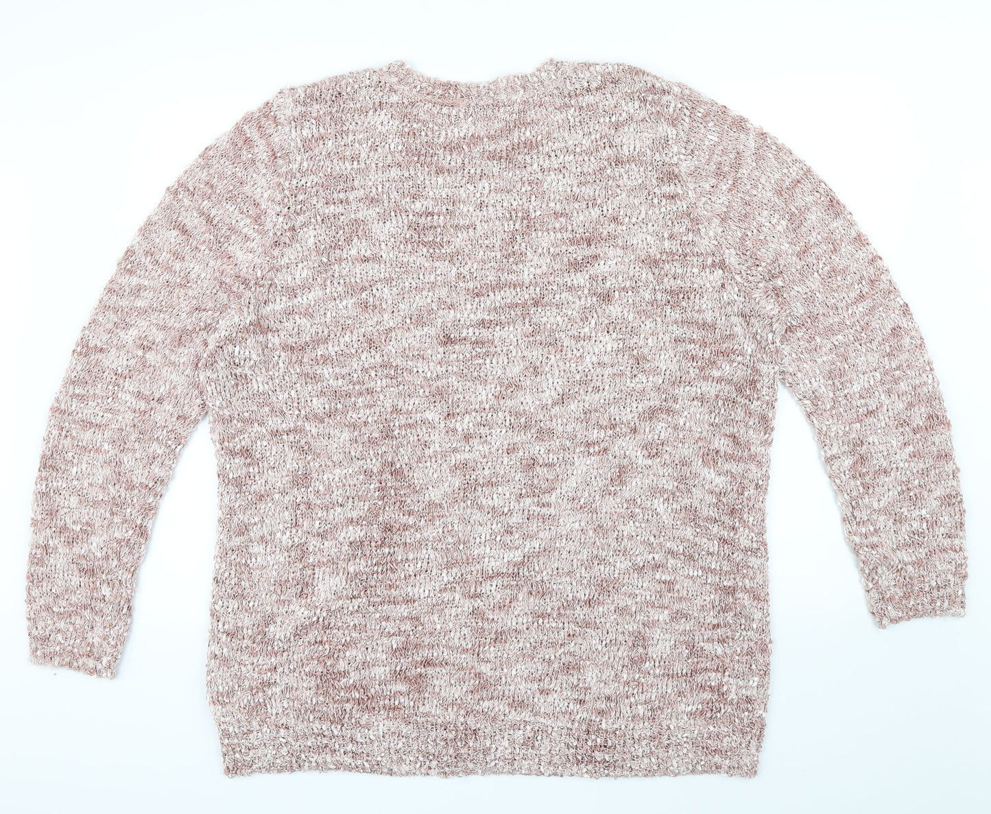 Bm collection Womens Pink   Henley Jumper Size XL  - sequin