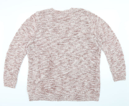 Bm collection Womens Pink   Henley Jumper Size XL  - sequin