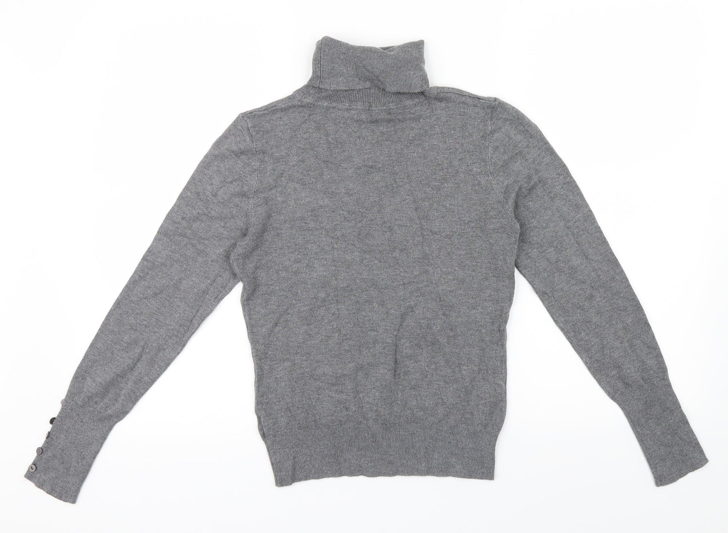 George Womens Grey   Basic T-Shirt Size 12  - buttons on sleeves