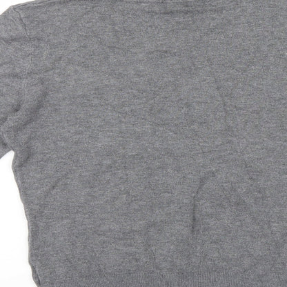 George Womens Grey   Basic T-Shirt Size 12  - buttons on sleeves