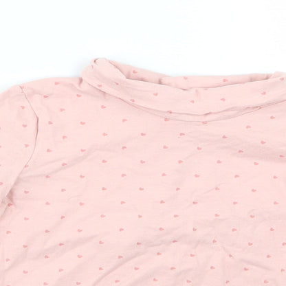 Primark Girls Pink Geometric  Basic T-Shirt Size 18-24 Months  - Heart print