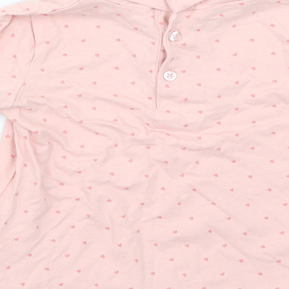 Primark Girls Pink Geometric  Basic T-Shirt Size 18-24 Months  - Heart print