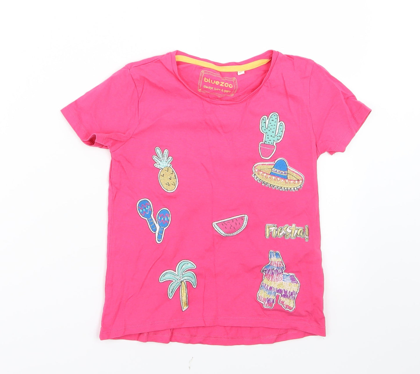 Blue Zoo Girls Pink   Basic T-Shirt Size 5-6 Years
