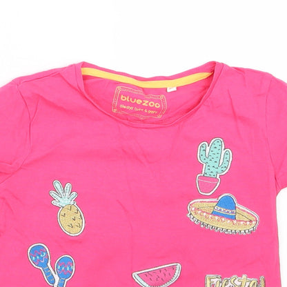 Blue Zoo Girls Pink   Basic T-Shirt Size 5-6 Years