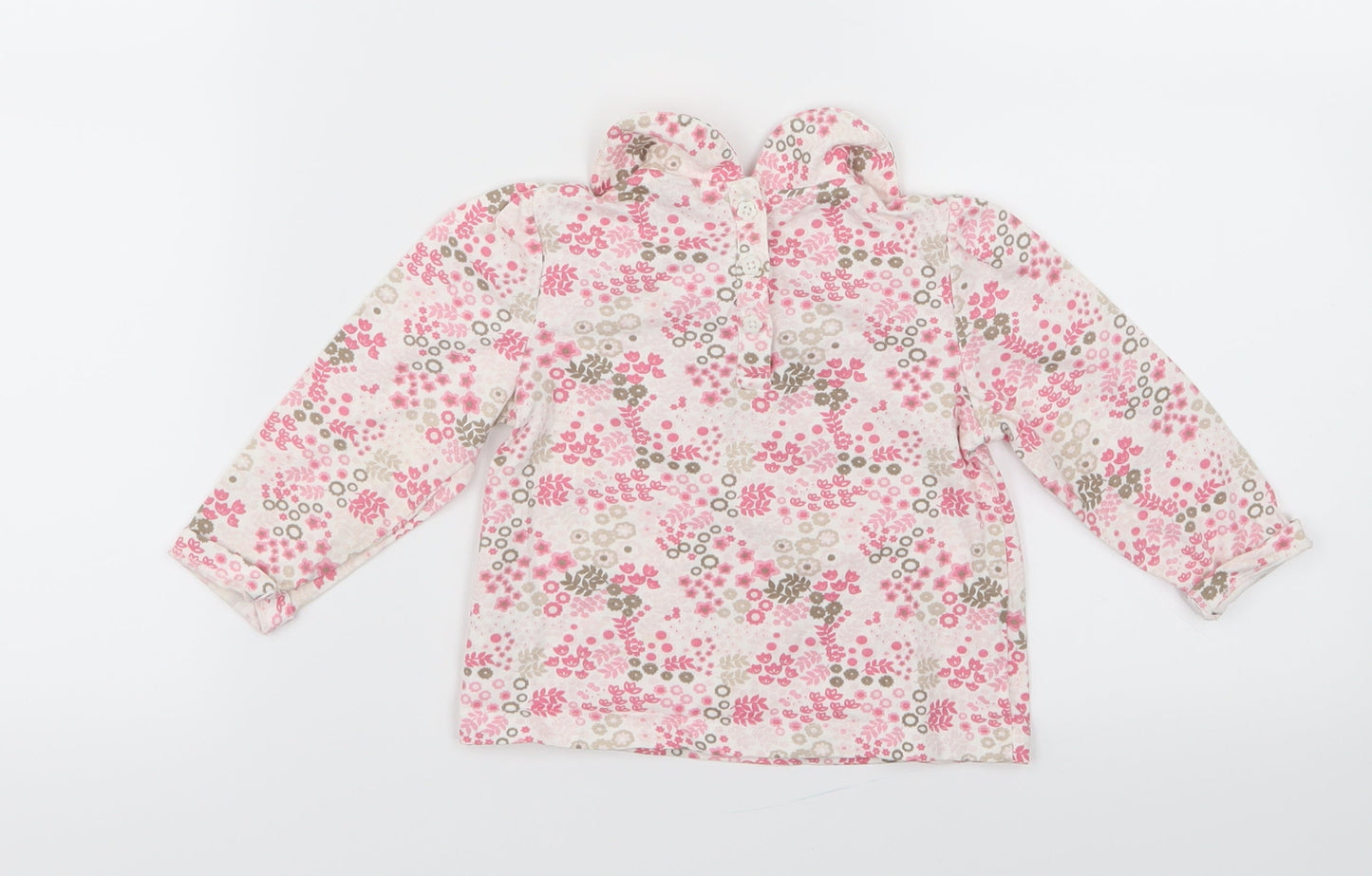 Tu  Girls Pink Geometric  Basic T-Shirt Size 6-9 Months