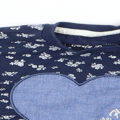 Early Days Girls Blue Floral  Basic T-Shirt Size Newborn