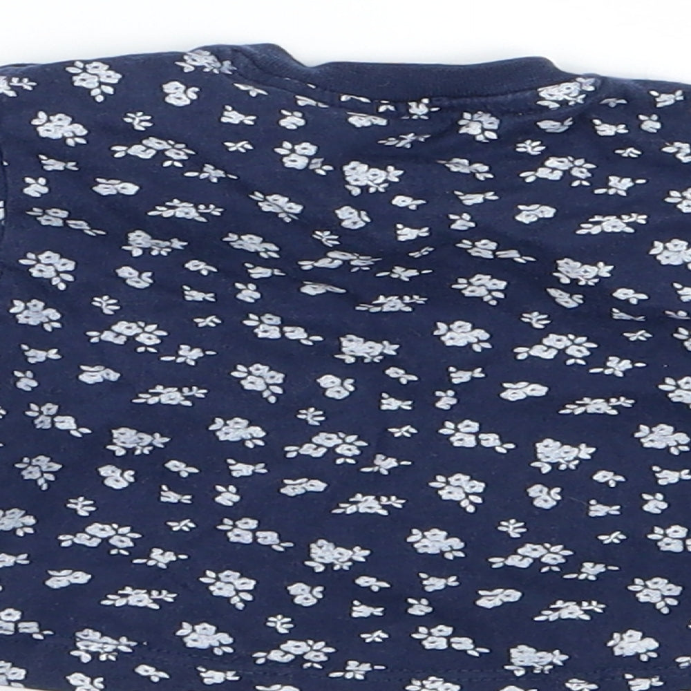 Early Days Girls Blue Floral  Basic T-Shirt Size Newborn