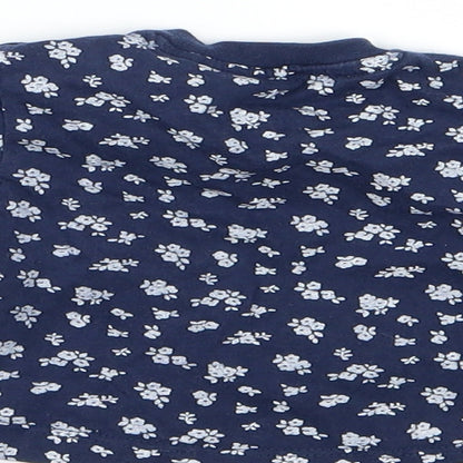 Early Days Girls Blue Floral  Basic T-Shirt Size Newborn