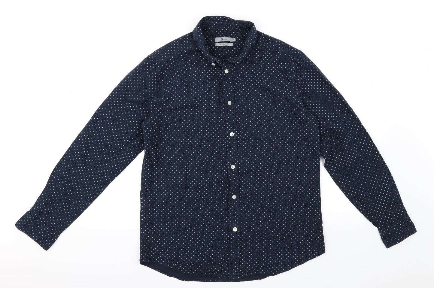 Tu  Mens Blue Paisley   Button-Up Size M