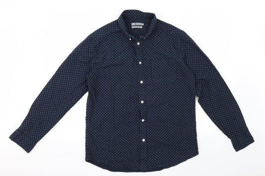 Tu  Mens Blue Paisley   Button-Up Size M