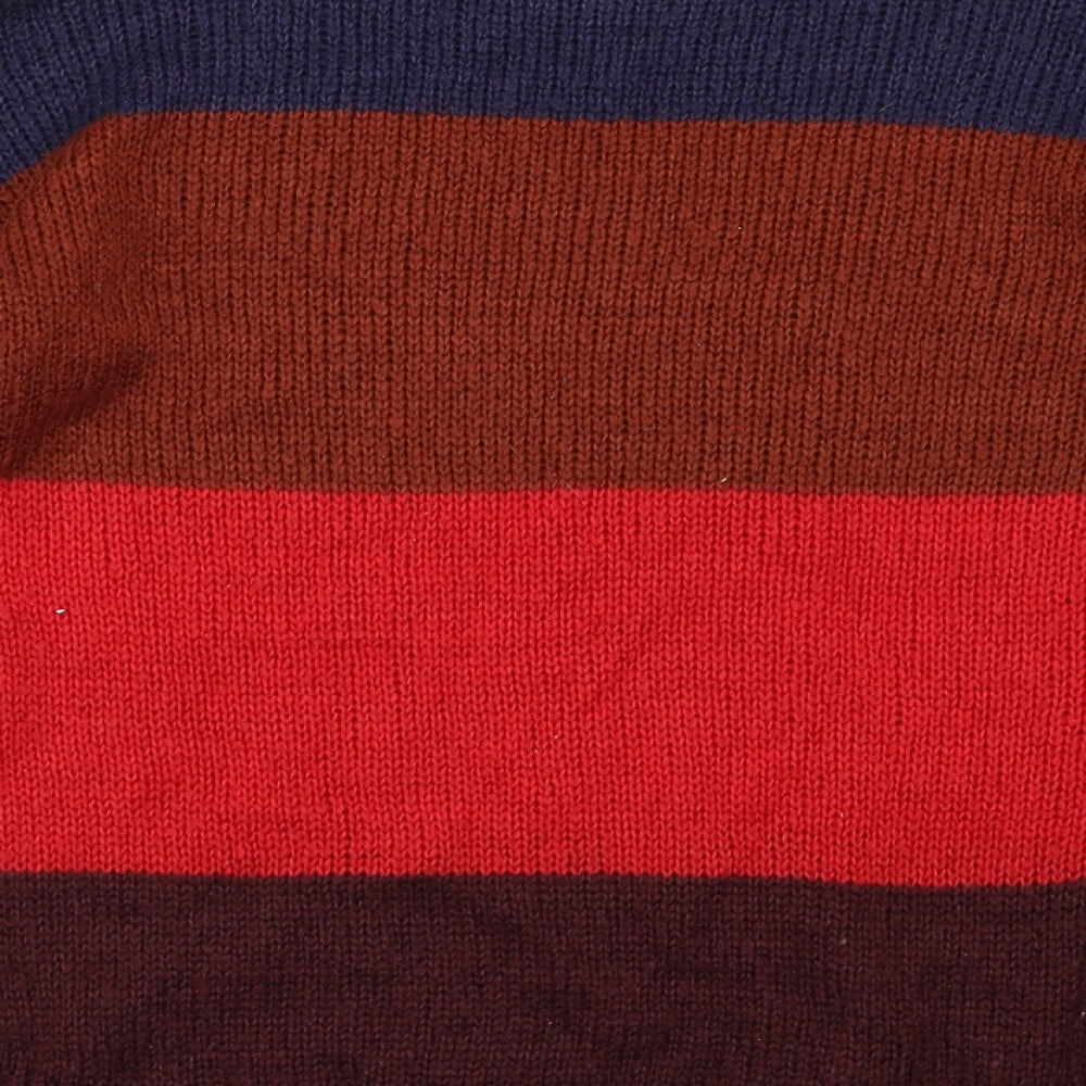 New Look Womens Brown Striped Knit Pullover Jumper Size S
