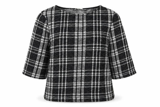 Peacocks Womens Black Check Knit Pullover Jumper Size 16