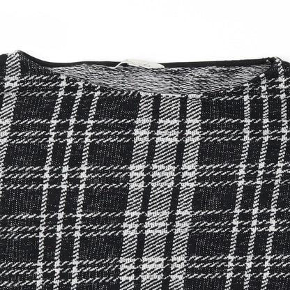 Peacocks Womens Black Check Knit Pullover Jumper Size 16