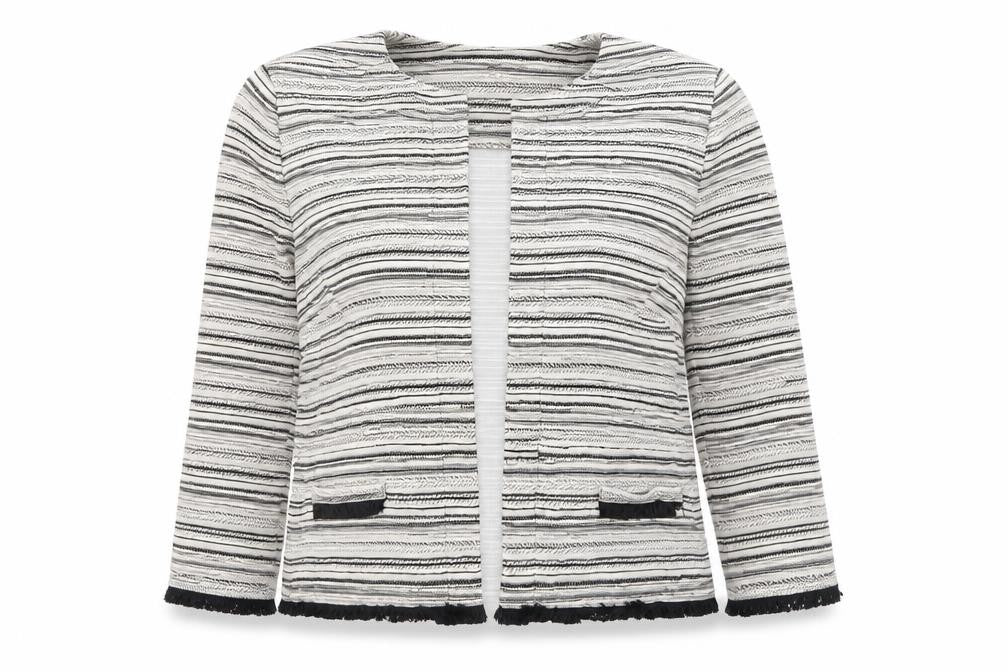 Marks & Spencer Womens Grey Striped  Cardigan Jumper Size 12