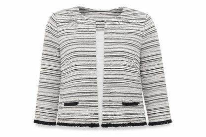 Marks & Spencer Womens Grey Striped  Cardigan Jumper Size 12