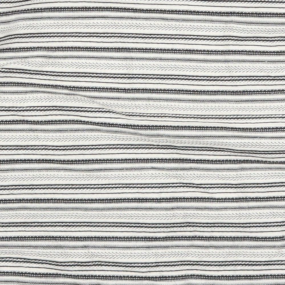 Marks and Spencer Womens Grey Striped  Cardigan Jumper Size 12