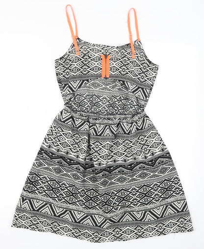 Atmosphere Womens Grey Geometric  Skater Dress  Size 8