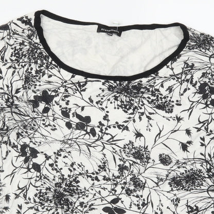 Statement Womens Black Floral  Pullover Jumper Size 12  - Black and White