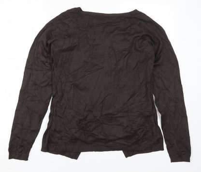 Authentic Knits Womens Brown Animal Print  Cardigan Jumper Size 12  - Cardigan and Top All in One