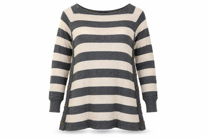 Marks & Spencer Womens Beige Striped  Pullover Jumper Size 8