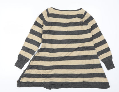 Marks & Spencer Womens Beige Striped  Pullover Jumper Size 8