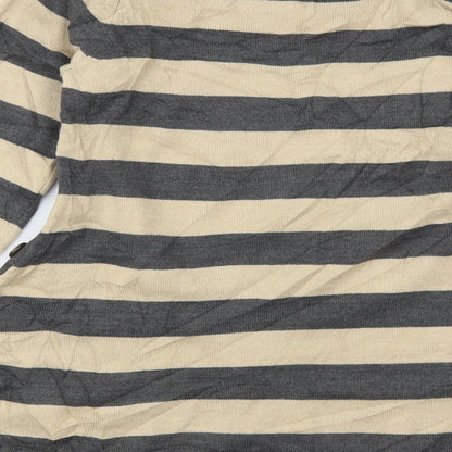 Marks & Spencer Womens Beige Striped  Pullover Jumper Size 8