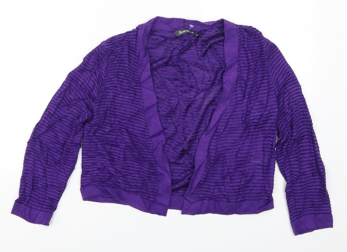 Bonmarché Womens Purple Striped  Cardigan Jumper Size S