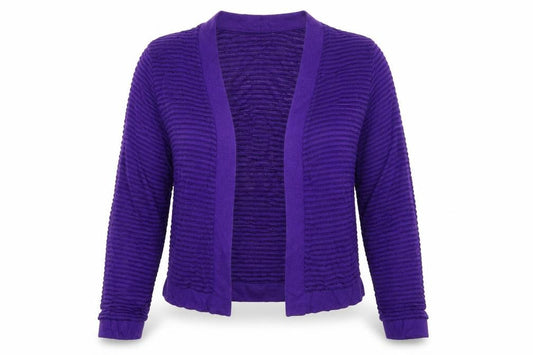 Bonmarché Womens Purple Striped  Cardigan Jumper Size S