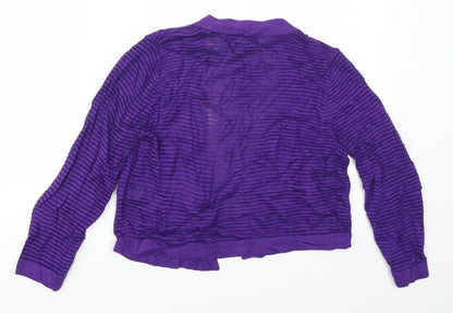 Bonmarché Womens Purple Striped  Cardigan Jumper Size S