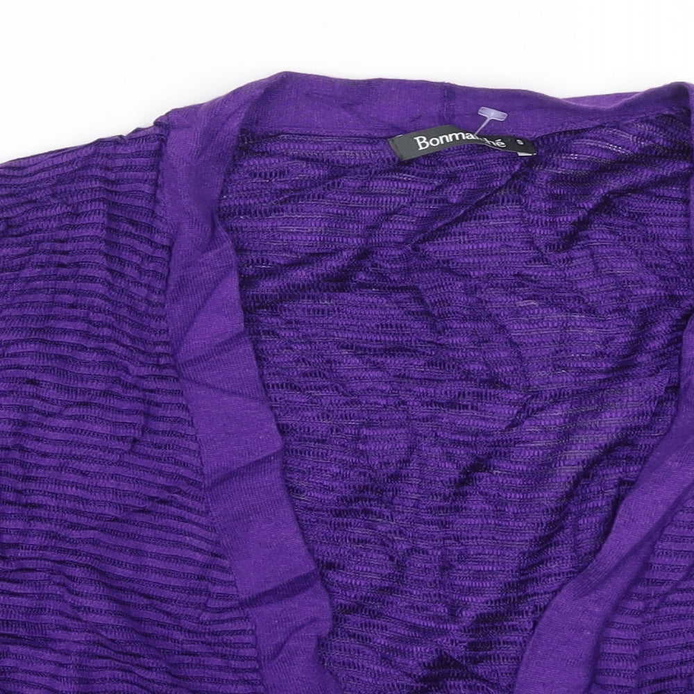 Bonmarché Womens Purple Striped  Cardigan Jumper Size S