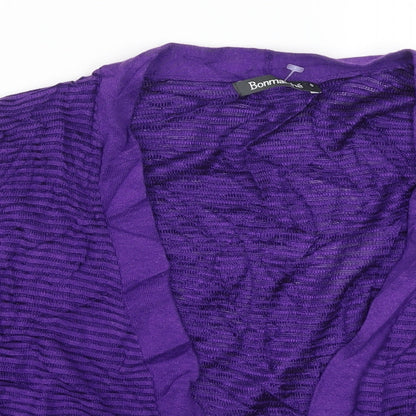 Bonmarché Womens Purple Striped  Cardigan Jumper Size S