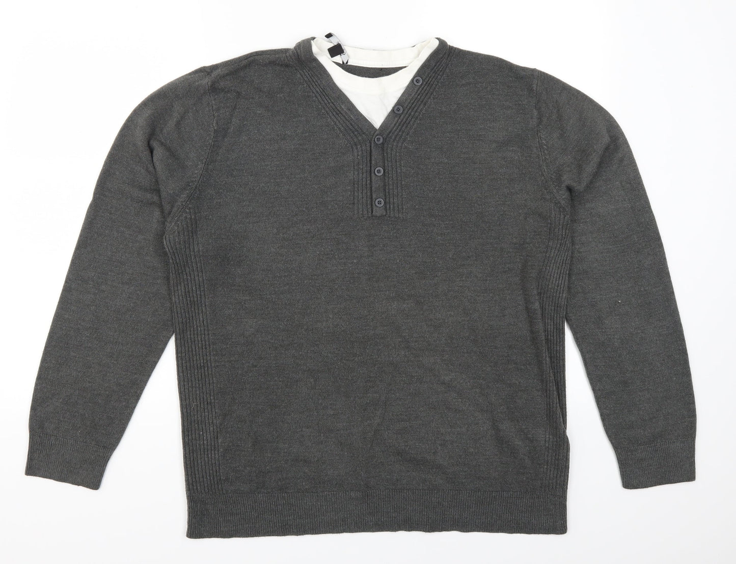 George Mens Grey   Pullover Jumper Size M
