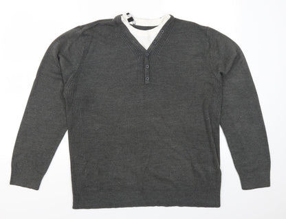 George Mens Grey   Pullover Jumper Size M