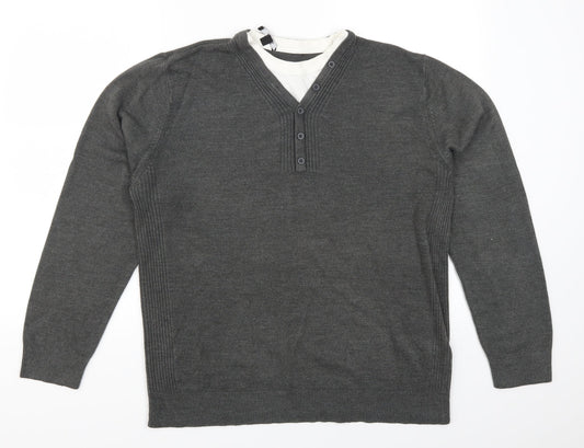 George Mens Grey   Pullover Jumper Size M