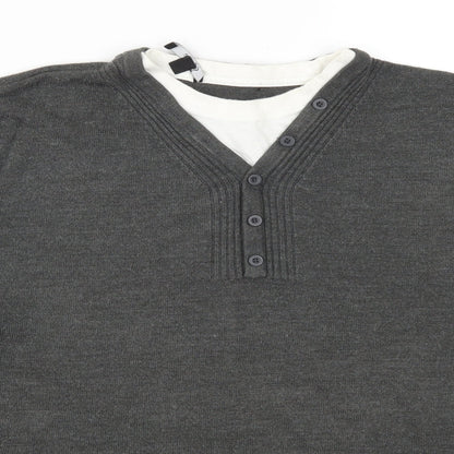 George Mens Grey   Pullover Jumper Size M