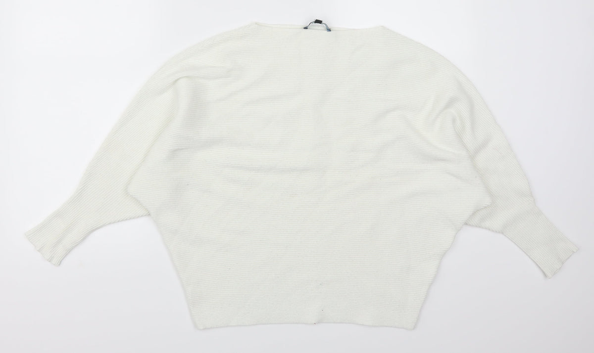 Joan Vass Womens White   Pullover Jumper Size M