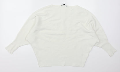 Joan Vass Womens White   Pullover Jumper Size M