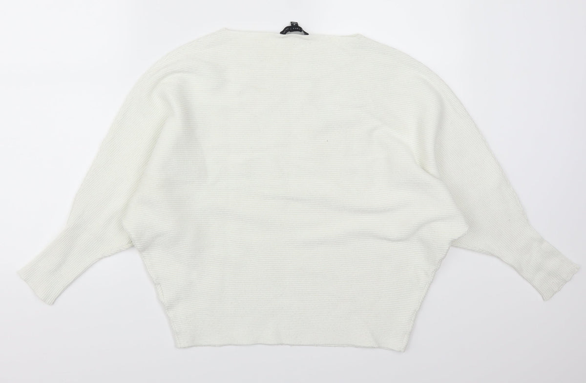 Joan Vass Womens White   Pullover Jumper Size M