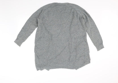 Pieces Womens Grey   Cardigan Jumper Size L