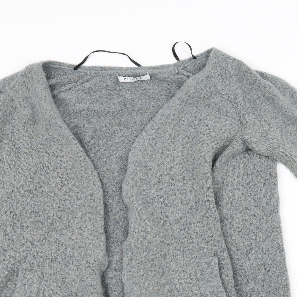 Pieces Womens Grey   Cardigan Jumper Size L